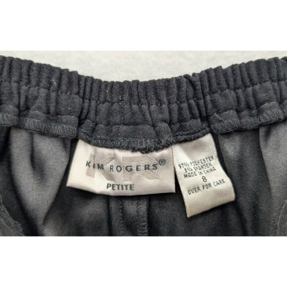 Kim Rogers Women's Pants Size 8P Black Soft Microfiber Elastic Waist Pull-On - Picture 3 of 11